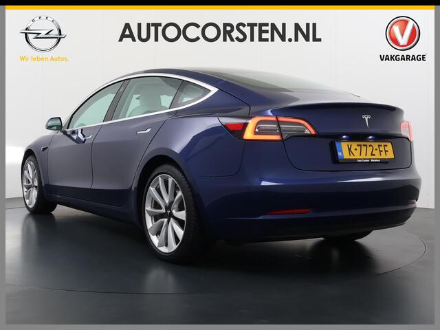 Tesla Model 3 RWD Plus 325PK SOH 91% Lmv 19" Ivoor kleurig Leder 3 AutoPilot Panoramadak Adaptive.Cruise Camera's Elektr.Stuur+Stoelen+Spiegels+Geheugen+Easy-Entry+Verwarmde stoelen Park assistent PDC WIFI Lane-Assist Speed-Assist Navi Ecc Led ACC DAB Voorverwarmen en