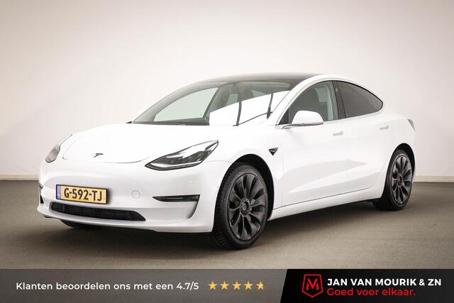 Tesla Model 3 Long Range AWD 75 kWh SOH 92% | LED | PANORAMADAK | LEDER | STOELVERWARMING
