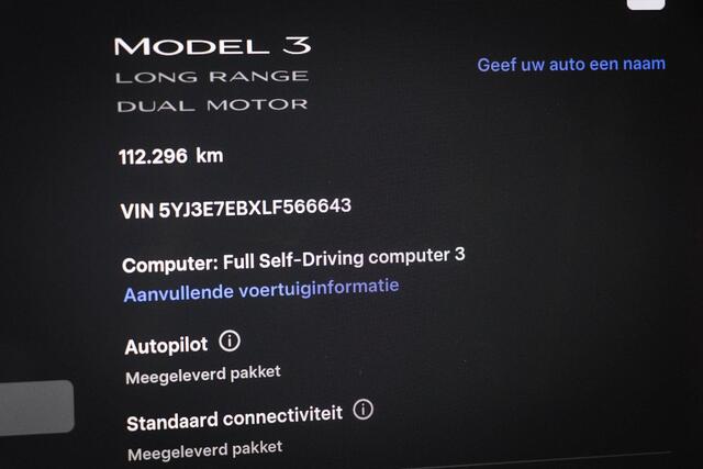 Tesla Model 3 Long Range AWD 75 kWh SOH 92% | LED | PANORAMADAK | LEDER | STOELVERWARMING