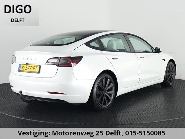 Tesla Model 3 LONGRANGE AWD 1e EIG ACCU SOD 92% ! GARANTIE 2031* RANGE TOT 592 KM WLTP !!! BIJNA 2021 .TREKHAAK . PANORAMA DAK . VOOR & ACHTERSTOELEN VERWARMD . KEYLESS