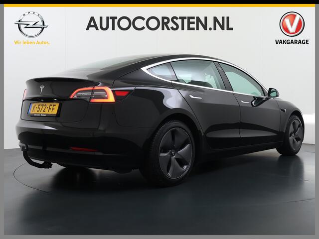 Tesla Model 3 RWD SR plus 325PK LFP Accu Trekhaak AutoPilot Leder Panoramadak Adaptive-Cruise Camera's Elektr.-Stuur+Stoelen+Spiegels+Geheugen+Easy-Entry+Verwarmde stoelen Park assistent Pdc WIFI Lane-Assist Speed-Assist Navi LED DAB Voorverwarmen Keyless One-Pedal-Dri