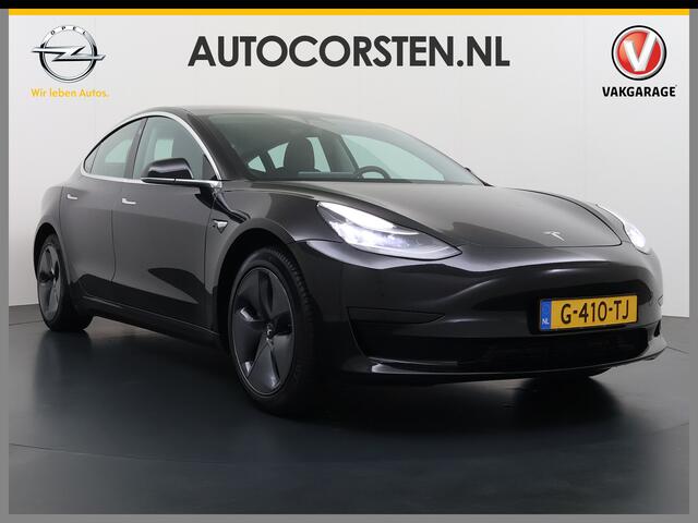 Tesla Model 3 RWD SR plus 325PK Trekhaak Lmv 18" AutoPilot Leder Panoramadak Adaptive-Cruise Camera's Elektr.-Stuur+Stoelen+Spiegels+Geheugen+Easy-Entry+Verwarmde stoelen Park assistent Pdc WIFI Lane-Assist Speed-Assist Navi LED DAB Keyless One-Pedal-Drive SOH 82% 1.00