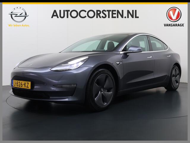 Tesla Model 3 Long Range AWD 75kWh Trekhaak Warmtepomp Lmv 18" AutoPilot Leder Pano-Dak Adaptive-Cruise Camera's Elektr.-Stuur+Stoelen+Spiegels+Geheugen+Easy-Entry+Verwarmde stoelen Park assistent Pdc WIFI Lane-Assist Navi LED DAB Voorverwarmen interieur Keyless One-Pe