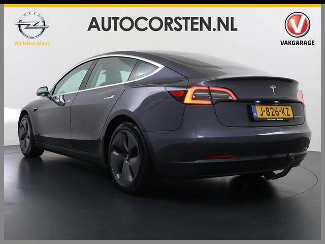 Tesla Model 3 Long Range AWD 75kWh Trekhaak Warmtepomp Lmv 18" AutoPilot Leder Pano-Dak Adaptive-Cruise Camera's Elektr.-Stuur+Stoelen+Spiegels+Geheugen+Easy-Entry+Verwarmde stoelen Park assistent Pdc WIFI Lane-Assist Navi LED DAB Voorverwarmen interieur Keyless One-Pe