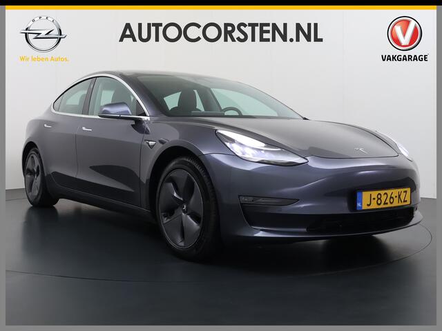 Tesla Model 3 Long Range AWD 75kWh Trekhaak Warmtepomp Lmv 18" AutoPilot Leder Pano-Dak Adaptive-Cruise Camera's Elektr.-Stuur+Stoelen+Spiegels+Geheugen+Easy-Entry+Verwarmde stoelen Park assistent Pdc WIFI Lane-Assist Navi LED DAB Voorverwarmen interieur Keyless One-Pe