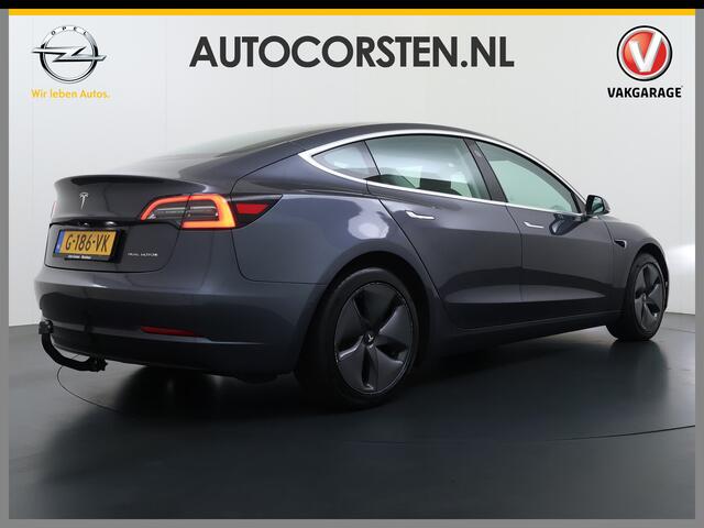 Tesla Model 3 Long Range AWD 75kWh Trekhaak AutoPilot Leeer Pano-dak Adaptive-Cruise Camera's Elektr.-Stuur+Stoelen+Spiegels+Geheugen+Easy-Entry+Verwarmde stoelen Park assistent Pdc WIFI Lane-Assist Navi LED DAB Voorverwarmen interieur Keyless One-Pedal-Drive 4WD SOH 8