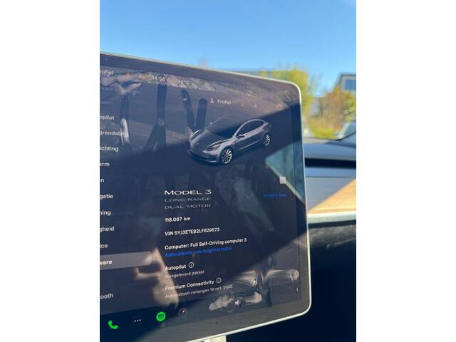 Tesla Model 3 Long Range AWD 75 kWh Nieuwe accu 06-06 Draagarmen vervangenTop Staat Trekhaak Autopilot FSD Comp Camera Leder Pano