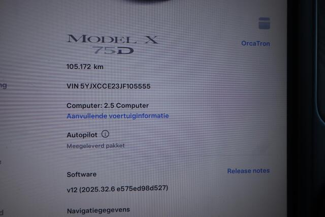 Tesla Model X 75D Base 7p. SOH 91,6%, 7 Persoons, Cruise control, Autopilot, Climate control, CCS adapter