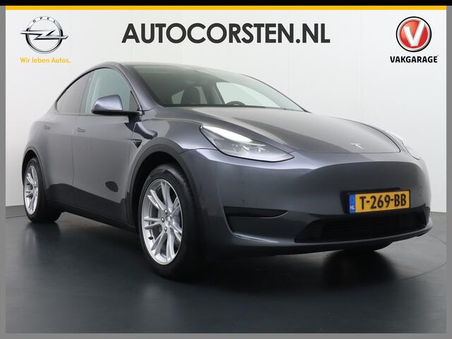 Tesla Model Y RWD 60kWh LFP 300PK Warmtepomp FSD-Computer 3 Auto-Pilot Sleutel-loos(via-GSM) Leder Premium Audio Camera's Panormadak Adap.Cruise Lmv 19" Navi Ecc Stoel+Bank+Stuurverwarmd+Elektr.Verst.+Geh. Park-Assist RWD Elektr. Acht.klep WiFi Priv.Glass AEB ASR ESP I