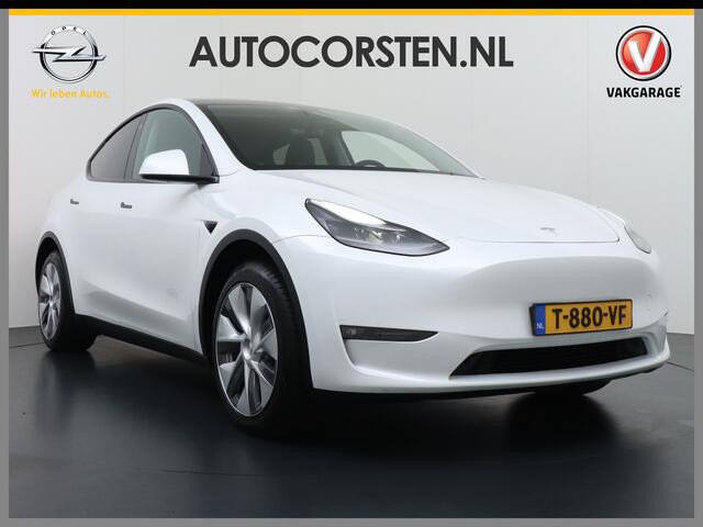 Tesla Model Y Long Range 514PK AWD 75kWh Trekhaak-1600KG Warmtepomp Full-Self-Driving Computer 3 Leder 19" GSM-Sleutel Stoelverw.- V+A+Stuur+Voorruit Adap.Cruise Navi Ecc Keyless PDC-a+v Elek.Achterklep Lmv Led Standkachel 4WD LR 1e Eigenaar, origineel Nederlands Gelev