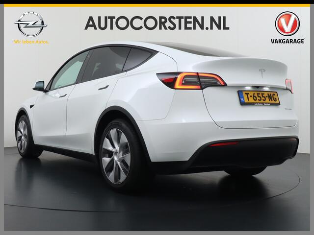 Tesla Model Y Long Range AWD 75kWh Warmtepomp Autopilot FSD-Computer 3 Leder Pano-dak Elektr.Stuur+Stoel+Verwarmd Navi Ecc Premium Audio Keyless Priv.Glass Camera's Elektr.AchterKlep Parkeer Assistent Sentry-Mode Privacyglas Bluetooth Dodehoek detector Connected servic