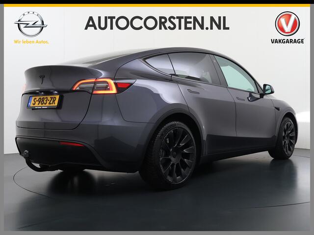 Tesla Model Y RWD 60kWh LFP-Accu S.O.H. 96% Trekhaak Warmtepomp Lmv 20" Ambient Interieur Verlichting Adap.Cruise Navi Ecc Camera's Panoramadak Autopilot Stoel+Stuur+Achterbank Verwarming Elek.Achterklep Dodehoek detector Draadloze telefoonlader Origineel Nederlandse A
