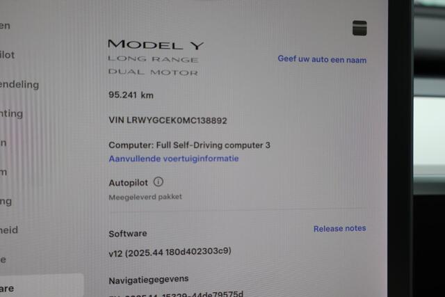 Tesla Model Y Long Range AWD 75 kWh 91,1% SOH, Autopilot computer 3, Wit lederen bekleding, Warmtepomp