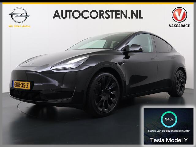 Tesla Model Y RWD LFP-Accu SOH 94% Leder Lmv 20" Warmtepomp Camera's Panormadak Adap.Cruise Navi Ecc Autopilot Stoel+Stuur+Achterbank Verwarming Elek.Achterklep Dodehoek detector Draadloze telefoonlader Origineel Nederlandse Auto Fabrieksgarantie tot 25-6-2028/80.000km