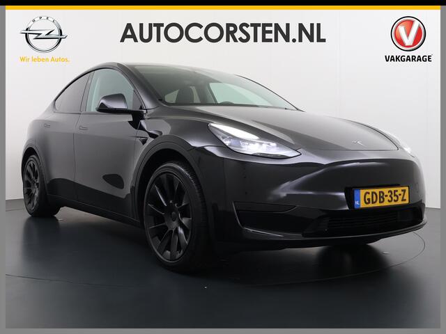 Tesla Model Y RWD LFP-Accu SOH 94% Leder Lmv 20" Warmtepomp Camera's Panormadak Adap.Cruise Navi Ecc Autopilot Stoel+Stuur+Achterbank Verwarming Elek.Achterklep Dodehoek detector Draadloze telefoonlader Origineel Nederlandse Auto Fabrieksgarantie tot 25-6-2028/80.000km
