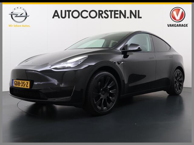 Tesla Model Y RWD LFP-Accu SOH 94% Leder Lmv 20" Warmtepomp Camera's Panormadak Adap.Cruise Navi Ecc Autopilot Stoel+Stuur+Achterbank Verwarming Elek.Achterklep Dodehoek detector Draadloze telefoonlader Origineel Nederlandse Auto Fabrieksgarantie tot 25-6-2028/80.000km