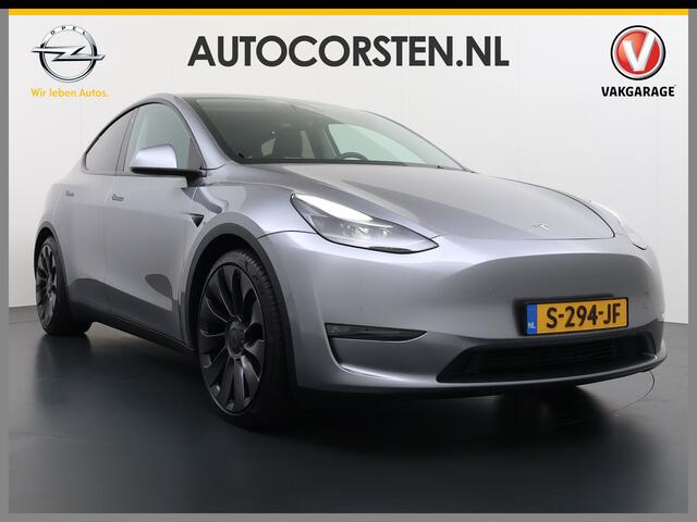 Tesla Model Y Performance 534pk 0-100 3,8 sec. Trekhaak AWD 78,1kWh Warmte-pomp FSD-Comp.3 AutoPilot Carbon-Spoiler Elekr.Achterklep AMD-Ryzen-infot. Premium-HiFi Pano.dak Camera Leer Adaptive-Cruise+Stop&Go Park-Assist PDC-a+v Wifi Ecc Dual Motor Long Range 3xCamera N