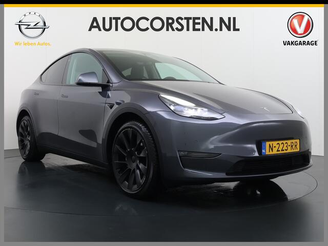 Tesla Model Y 514pk Long Range AWD 75kWh SOH 92% Matrix-Led Lmv 20" Warmtepomp Leer Navi Ecc Premium Audio Stoel+Stuurverwarming Autopilot 3.0 Adaptieve Cruise Memory Matrix Led Intel Atom® Processor Homelink 5 Achterbank verwarmd 4WD 1.600KG Trekvermogen tot 210kw DC 