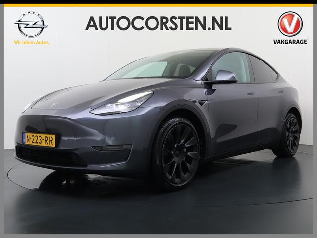 Tesla Model Y 514pk Long Range AWD 75kWh SOH 92% Matrix-Led Lmv 20" Warmtepomp Leer Navi Ecc Premium Audio Stoel+Stuurverwarming Autopilot 3.0 Adaptieve Cruise Memory Matrix Led Intel Atom® Processor Homelink 5 Achterbank verwarmd 4WD 1.600KG Trekvermogen tot 210kw DC 
