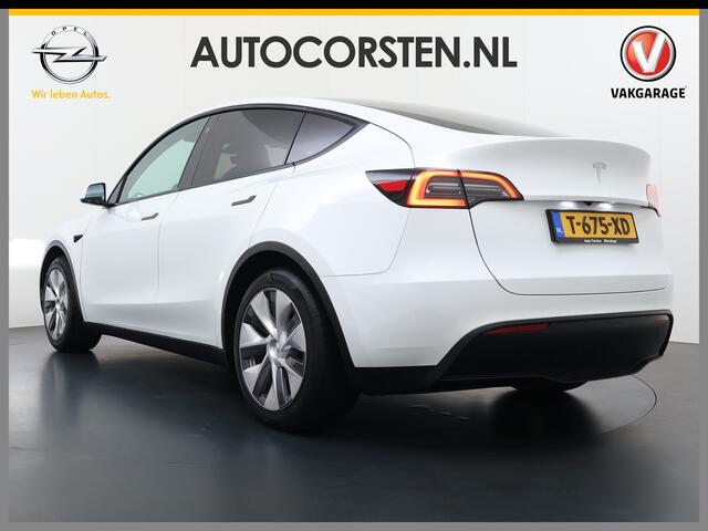 Tesla Model Y RWD Warmtepomp LFP-Accu Leer Lmv Camera's Pano-dak Adap.Cruise Navi Ecc Autopilot Stoel+Stuur+Achterbank Verwarming Elek.Achterklep Dodehoek detector Draadloze telefoonlader SOH 93% 1e Eigenaar Origineel Nederlandse Auto 1.600KG Trekgewicht
