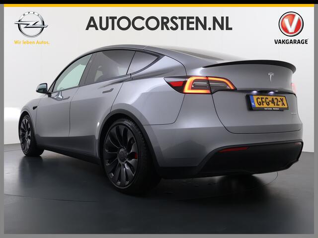 Tesla Model Y Performance AWD 535PK Leder Warmtepomp Autopilot FSD-4 Computer Panodak Navi Ecc Lmv 21" Elek.Stoelen+Memory Stoel+Stuurverwarming Adap.Cruise Privacy Glas Matrix-Led Lithium-ion AMD Ryzen(TM) 4WD 1e Eigenaar Origineel Nederlandse Auto Fabrieksgarantie no