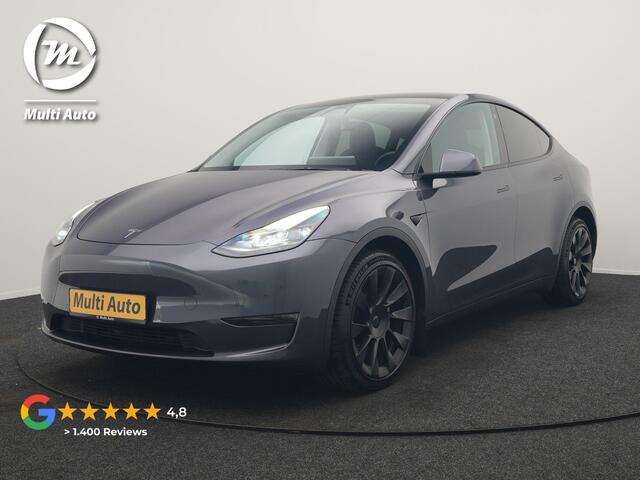 Tesla Model Y Long Range AWD 75 kWh 441pk SOH 92,3% | Full Self-Driving Capability | Panodak | Adaptive Cruise | Lederen Sportstoelen Memory & Verwarmd | Camera | Navigatie |