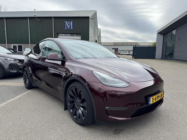 Tesla Model Y Performance AWD 75 kWh AFNEEMBARE TREKHAAK| CHERRY RED| VOLLEDIGE TESLA GARANTIE TOT 14-12-2027 OF 80K KM|1STE EIGENAAR ORIG. NL| AUTOPILOT| STOELVERWARMING VOOR + ACHTER|