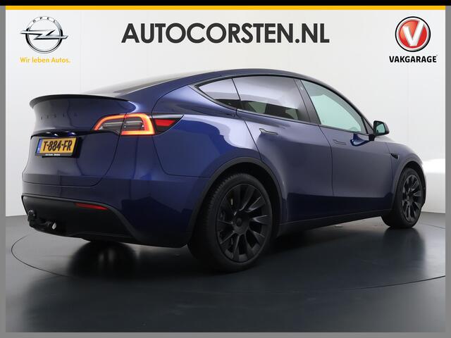 Tesla Model Y RWD 300PK LFP Accu Trekhaak Spoiler 20"lm Warmtepomp Leer PanoDak Navi Premium-Audio Ecc Adap.Cruise Camera's Traffic-Aware-Cruise+Sturen AI FSD-3 Computer SOH 92% Stuur+Stoelverwarming Led Traffic-Aware Cruise Control Toybox Elek.Achterklep 1.600KG Trek