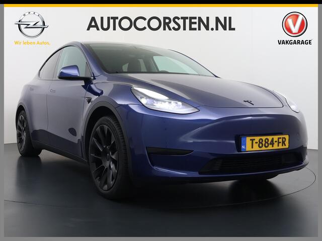 Tesla Model Y RWD 300PK LFP Accu Trekhaak Spoiler 20"lm Warmtepomp Leer PanoDak Navi Premium-Audio Ecc Adap.Cruise Camera's Traffic-Aware-Cruise+Sturen AI FSD-3 Computer SOH 92% Stuur+Stoelverwarming Led Traffic-Aware Cruise Control Toybox Elek.Achterklep 1.600KG Trek