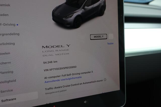 Tesla Model Y Long Range AWD 75 kWh | SOH 95% | Full Self-Driving comp 3 | Warmtepomp | Trekhaak | 20 inch Lm velgen