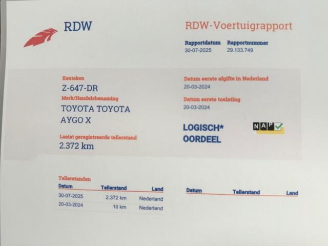 Toyota AYGO 1.0 VVT-i S-CVT Play Automaat 1e Eig. NL-Auto *Geen Afl. kosten*