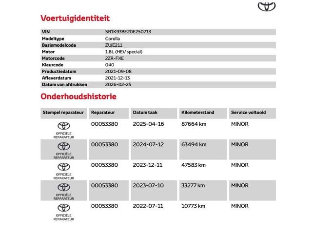 Toyota COROLLA 1.8 Hybrid Comfort BTW auto
