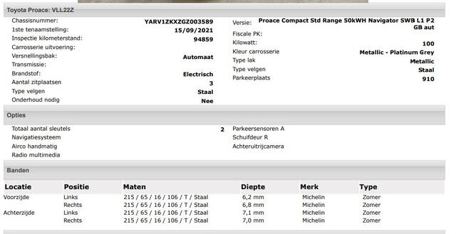 Toyota PROACE Electric Compact SOH 92% / 3Pers. / Pdc+Camera / Navigatie/ Airco / Cruise-ctr. / Apk 11-2027 – foto 6