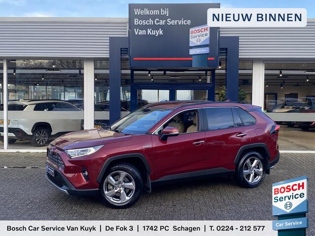 Toyota RAV4 2.5 Hybrid AWD Executive / Automaat / NL-Auto / Vol-Leder / JBL-Audio / Elektr.-Stoelen met Geheugen / Adaptieve Cruise-Control / Climate-Control / Stoelverwarming / Trekhaak / Dodehoek-Detectie / Draadloze-Telefoonlader / Apple-Carplay & Android-Auto / L