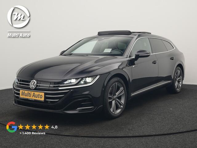 Volkswagen Arteon Shooting Brake 1.4 TSI eHybrid R-Line Business+ Plug In Hybrid 218pk Dealer O.H PHEV | Panodak | Trekhaak af Fabriek | Adaptive Cruise | Lederen Sportstoelen Massage & Memory | 360 Camera | Head Up | Stuurverwarming | Virtual | BLIS |
