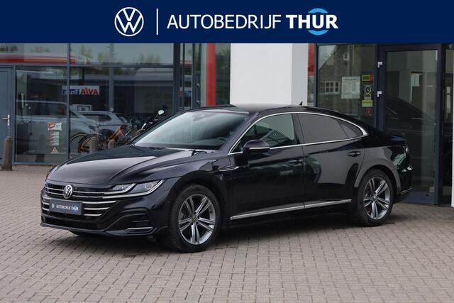 Volkswagen Arteon 1.4 TSI eHybrid R-Line Business+ camera side assist discover pro navigatie LED IQ Matrix ACC leder alcantara digital cockpit pro 4x stoelverwarming travel assist light assist draadloos carplay zwarte dakhemel keyless go spraak bediening draadloos laden
