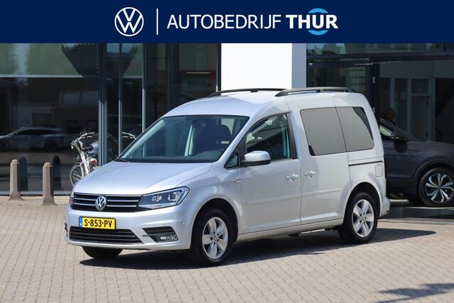 Volkswagen CADDY 1.4 TSI Highline achteruitrijcamera Bumpers in kleur, Xenon, 2x schuifdeuren (links en rechts), blanke rail, LMV, parkeersensoren voor en achter (pdc),navigatie, ECC, verwarmbare voorstoelen park assist privacy glas door ons geleverd en onderhouden