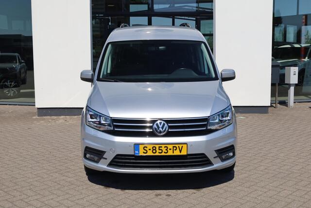 Volkswagen CADDY 1.4 TSI Highline achteruitrijcamera Bumpers in kleur, Xenon, 2x schuifdeuren (links en rechts), blanke rail, LMV, parkeersensoren voor en achter (pdc),navigatie, ECC, verwarmbare voorstoelen park assist privacy glas door ons geleverd en onderhouden