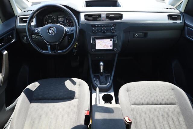 Volkswagen CADDY 1.4 TSI Highline achteruitrijcamera Bumpers in kleur, Xenon, 2x schuifdeuren (links en rechts), blanke rail, LMV, parkeersensoren voor en achter (pdc),navigatie, ECC, verwarmbare voorstoelen park assist privacy glas door ons geleverd en onderhouden