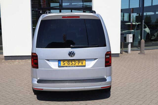 Volkswagen CADDY 1.4 TSI Highline achteruitrijcamera Bumpers in kleur, Xenon, 2x schuifdeuren (links en rechts), blanke rail, LMV, parkeersensoren voor en achter (pdc),navigatie, ECC, verwarmbare voorstoelen park assist privacy glas door ons geleverd en onderhouden