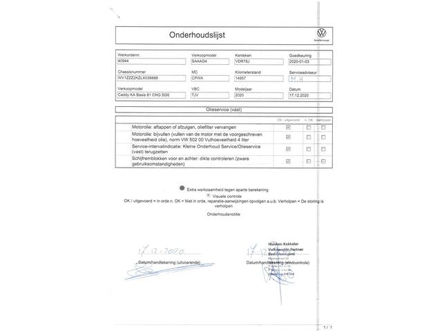 Volkswagen CADDY 1.4 TGI L1H1 EcoFuel Comfortline (111 PK) 2e-Eig. & Dealer-Onderh. BOVAG-Garantie. NL-Auto. Trekhaak, Cruisecontrol, Parkeersensoren, Bluetooth, Airco