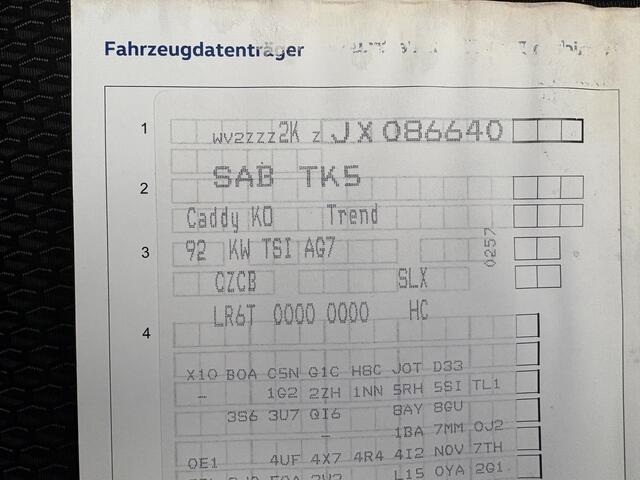 Volkswagen CADDY Combi 1.4 TSI Trendline 92kw DSG Life 5 pers. ( Navigatie, trekhaak , Adaptive Cruise Control) RIJKLAARPRIJS!