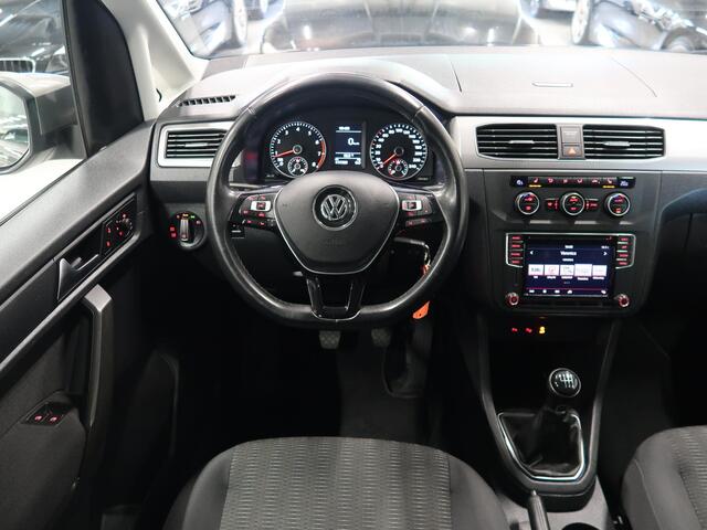 Volkswagen CADDY 1.4 TSI Comfortline 5 zitplaatsen, 2x schuifdeur, airco-ecc, app connect, stoelverwarming, pdc, multifunctioneel stuurwiel, extra getint glas, boekjes aanwezig, sportvelgen