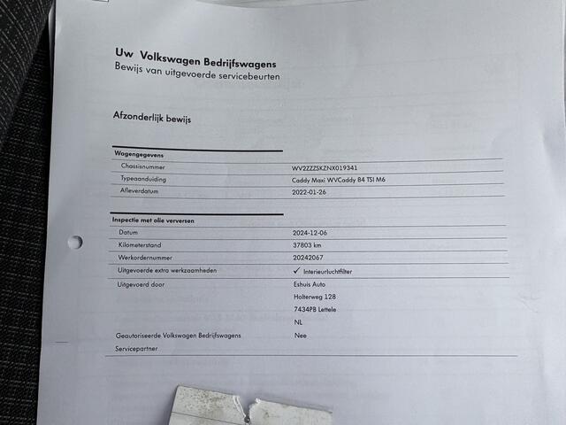 Volkswagen CADDY MAXI 1.5 TSI 7p 84kw Life ( Apple Carplay, Android Auto, PDC voor en achter+Camera, Trekhaak) RIJKLAARPRIJS!