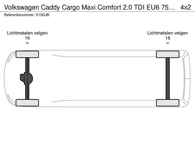 Volkswagen CADDY MAXI Cargo Comfort 2.0 TDI EU6 75 kW (102 pk) 6 versn. | App Connect | Trekhaak vast kogel | PDC |