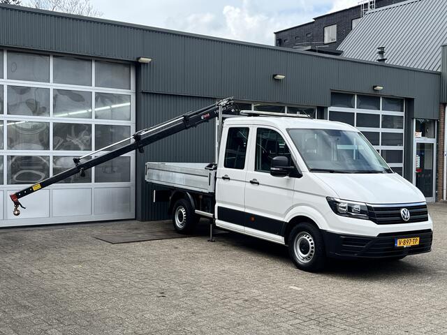 Volkswagen CRAFTER 35 2.0 TDI DC Openlaadbak Haib laadkraan Airco Cruise controle 6-Persoons Pick-up Euro 6 Ex gemeente Bpm vrij Werkverlichting Kraan Autolaadkraan Open laadbak Ex gemeinde