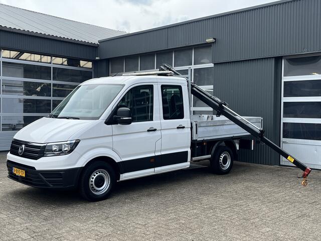 Volkswagen CRAFTER 35 2.0 TDI DC Openlaadbak Haib laadkraan Airco Cruise controle 6-Persoons Pick-up Euro 6 Ex gemeente Bpm vrij Werkverlichting Kraan Autolaadkraan Open laadbak Ex gemeinde