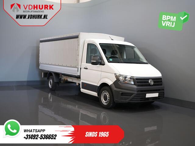 Volkswagen CRAFTER 35 2.0 TDI 180 pk DSG Aut. BPM VRIJ! 430x203 Open laadbak/ Schuifzeil/ Huif/ Climate/ Adapt. Cruise/ Camera/ Carplay