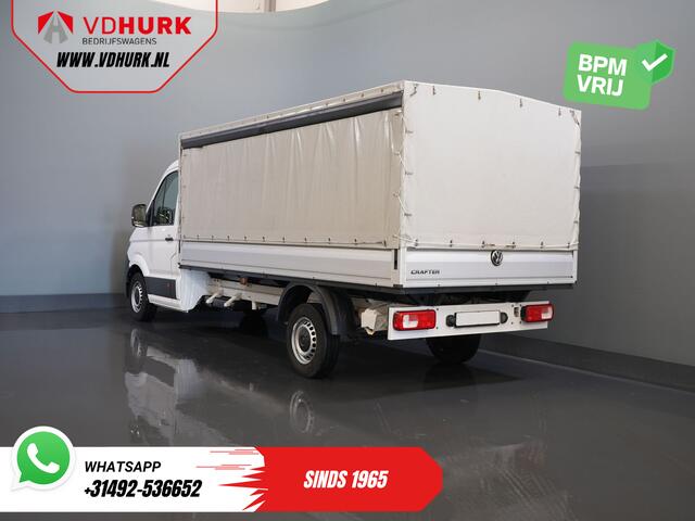 Volkswagen CRAFTER 35 2.0 TDI 180 pk DSG Aut. BPM VRIJ! 430x203 Open laadbak/ Schuifzeil/ Huif/ Climate/ Adapt. Cruise/ Camera/ Carplay