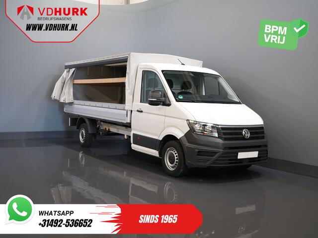 Volkswagen CRAFTER 35 2.0 TDI 180 pk DSG Aut. BPM VRIJ! 430x203 Open laadbak/ Schuifzeil/ Huif/ Climate/ Adapt. Cruise/ Camera/ Carplay